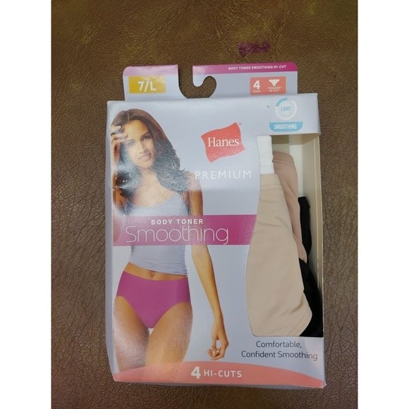 Women's 4pk Tummy Control Hi-Cut Underwear Hanes Premium Multicolored Large - Picture 9 of 9